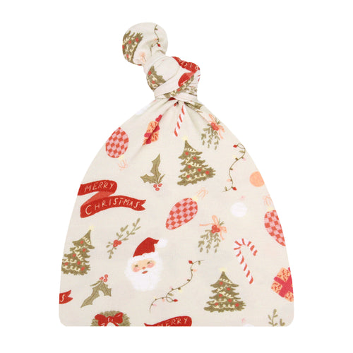 Mistletoe Top Knot Hat NB-0/3M