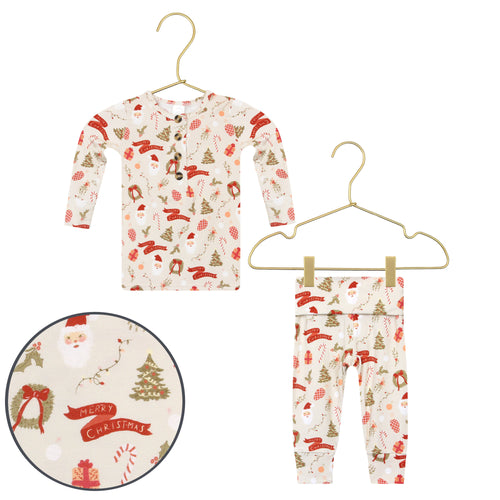 Mistletoe Top + Bottoms NB-0/3M