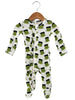 Organic Waffle Ruffle Zip Footie, Halloween Monster