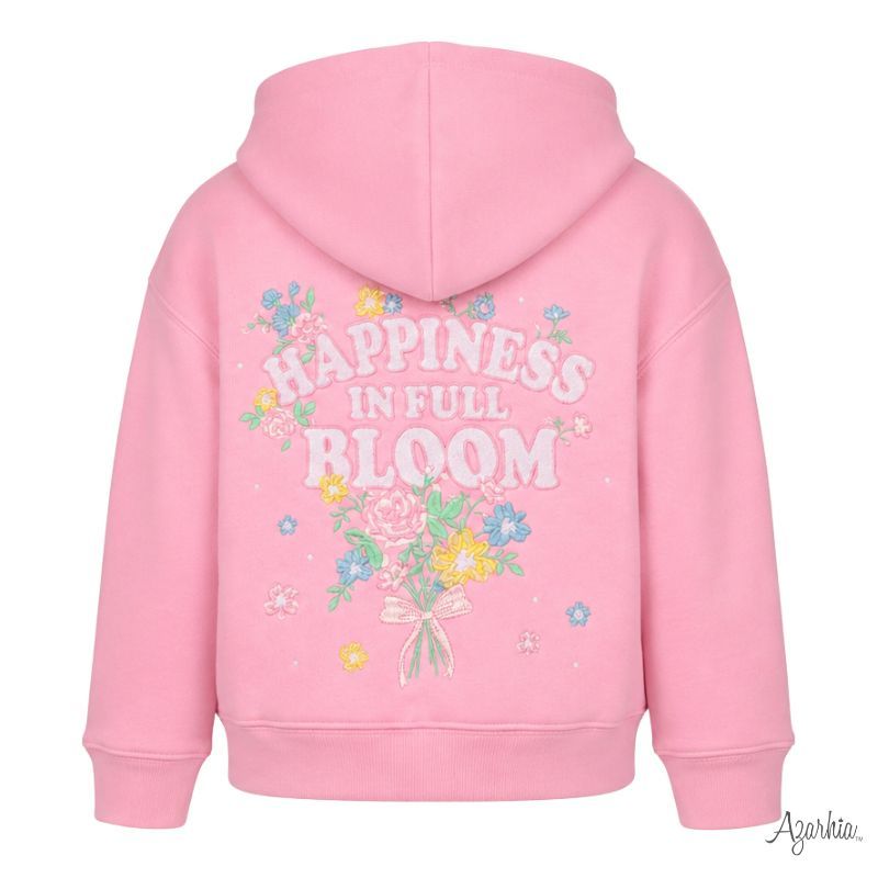 Embroidered Happiness in Bloom Hoodie Sweatshirt