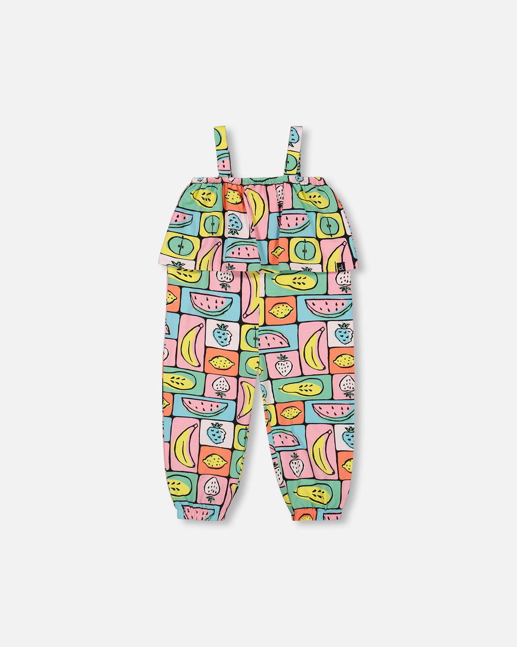 Organic Cotton Jersey Jumpsuit Printed Fruits Square