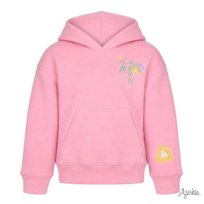Embroidered Happiness in Bloom Hoodie Sweatshirt