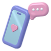 Phone with a pink chat bubble