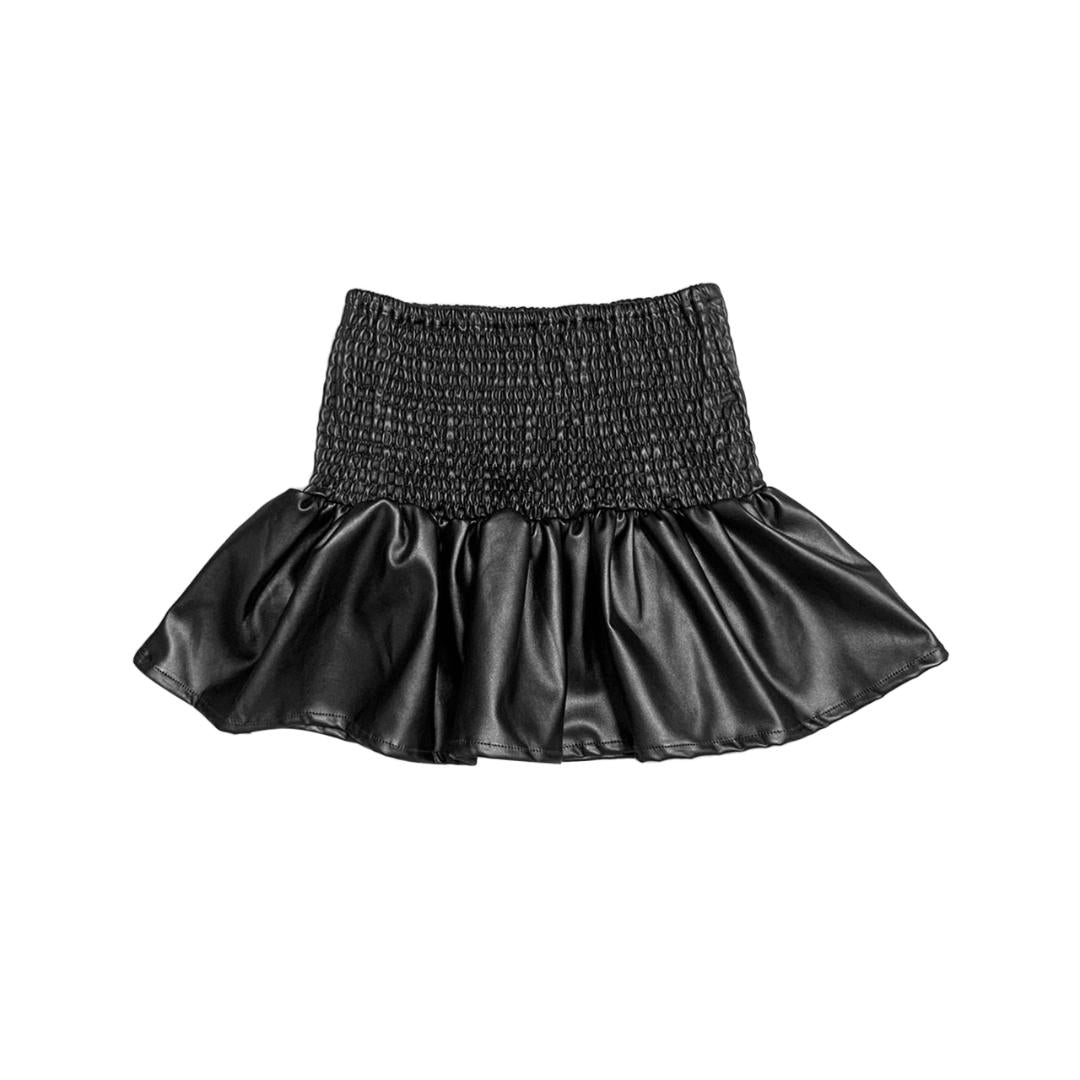 Image of: Faux leather skater skirt.