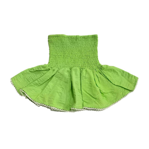 AS24 Green Smocked Ruffle Skirt