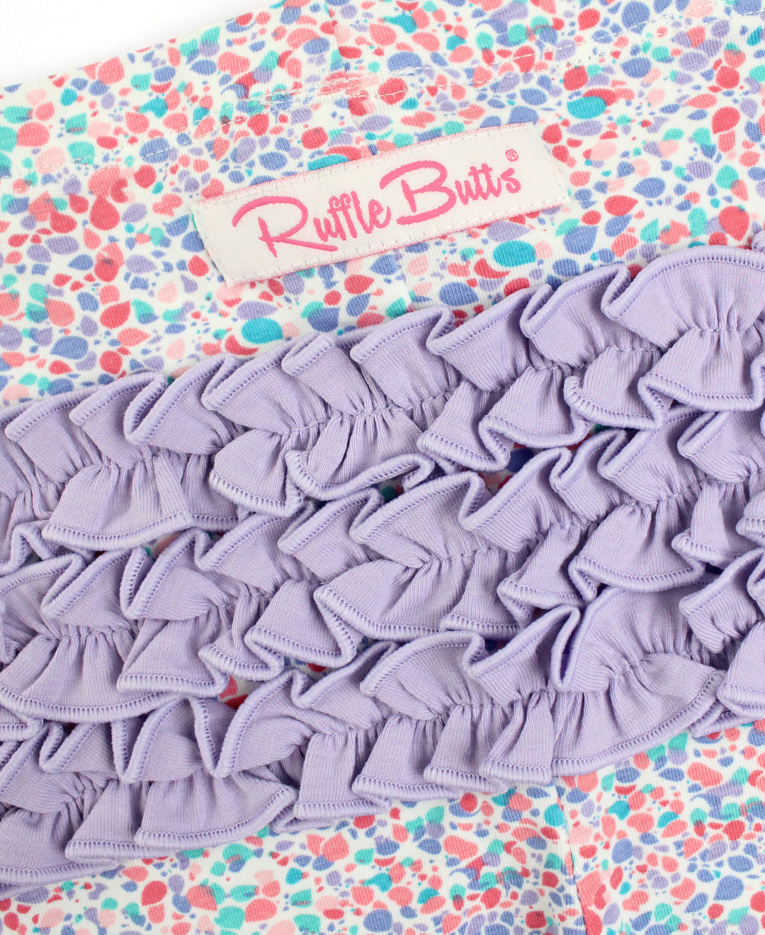 Baby Ruched Bow Ruffled Capri Leggings - candy confetti