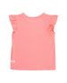 Rib Knit Flutter Sleeve Top - bubblegum pink