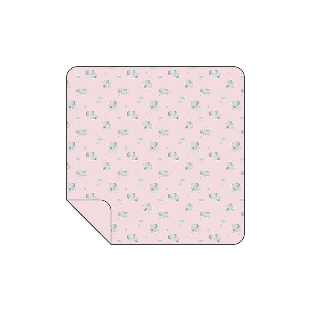 Gray Elephants - Pink Swaddle Blanket