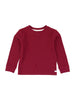 Waffle Knit Long Sleeve Crew Neck Shirt - Dark Cherry