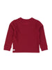 Waffle Knit Long Sleeve Crew Neck Shirt - Dark Cherry