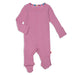 mauve ribbed cotton magnetic parent favorite footie