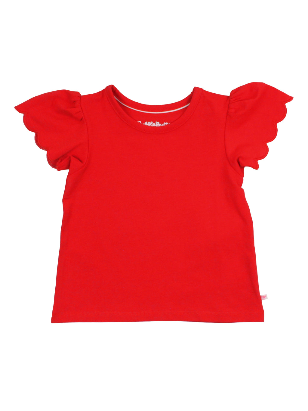 Red Short Sleeve Scallop Tee