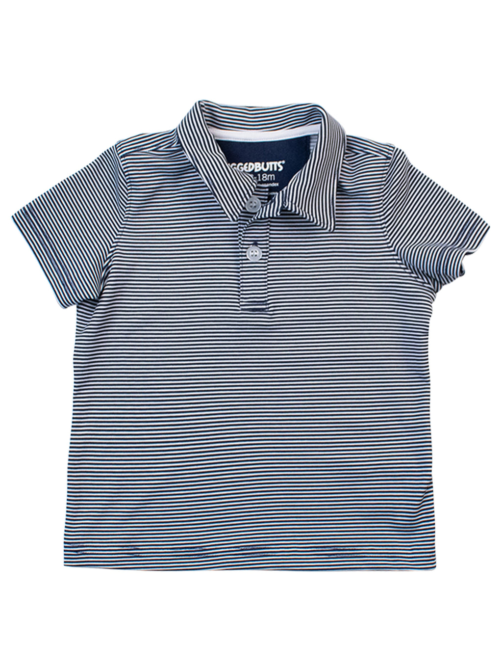 Dark Navy Micro Stripe Knit Short Sleeve Performance Polo
