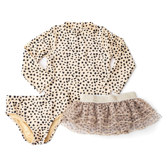 Rashguard Set w/ Tutu Girls Dalmation Leopard