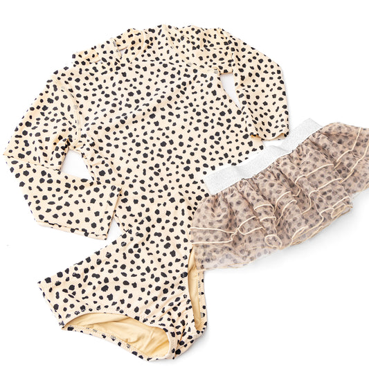 Rashguard Set w/ Tutu Girls Dalmation Leopard