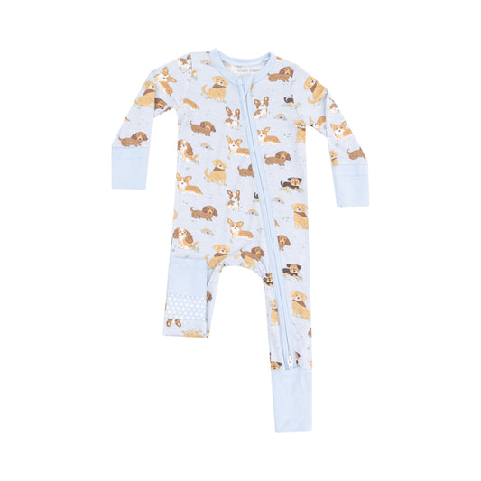 Best Friend Dogs Blue 2 Way Zipper Romper