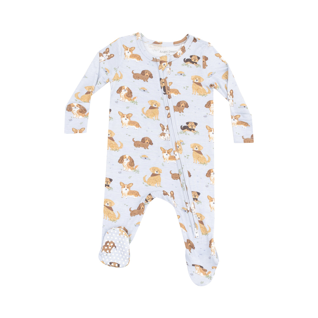 Best Friend Dogs Blue 2 Way Zipper Footie