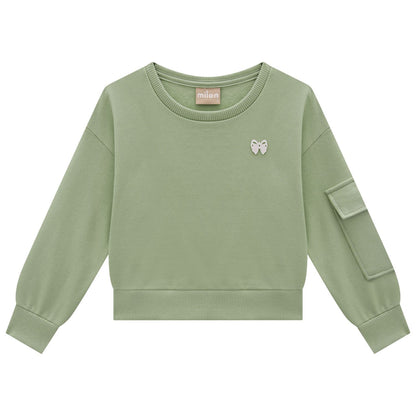 SWEATSHIRT CROPPED - WASABI GREEN