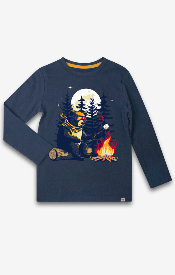 GRAPHIC LONG SLEEVE TEE - denim blue