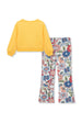 Butterfly Garden Embroidered Sweatshirt & Floral Print Knit Pants Set