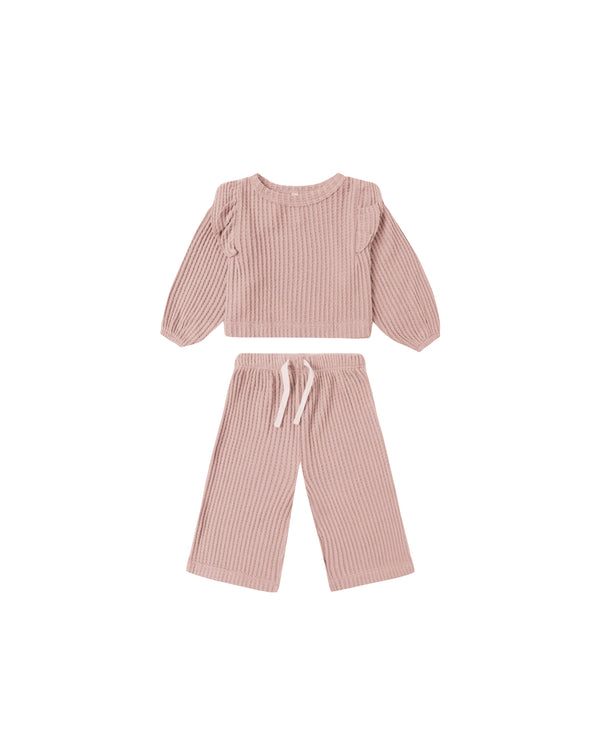 RUFFLE COZY SET || ROSE