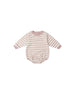 CREWNECK BUBBLE ROMPER || PINK STRIPE