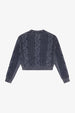 CABLE KNIT SWEATER  - WASHED DENIM
