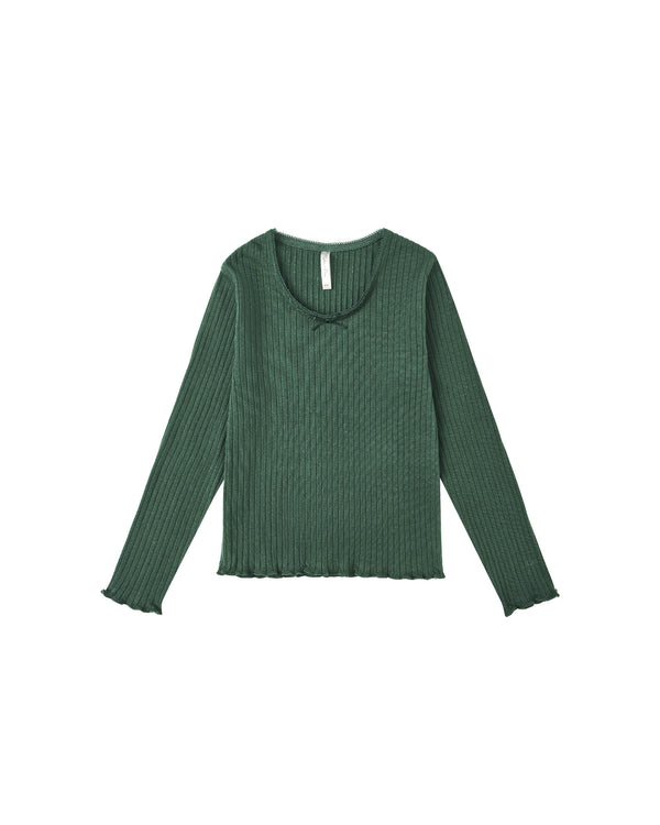 RIBBED LONG SLEEVE || GREEN