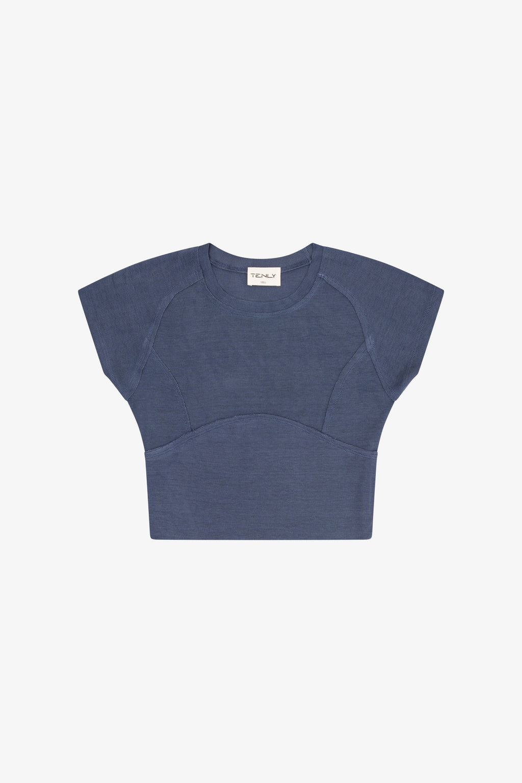 RIB CAP SLEEVE TEE - Indigo Storm
