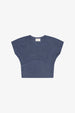 RIB CAP SLEEVE TEE - Indigo Storm