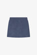 RAYON RIB SEAMED MINI SKIRT - Indigo Storm