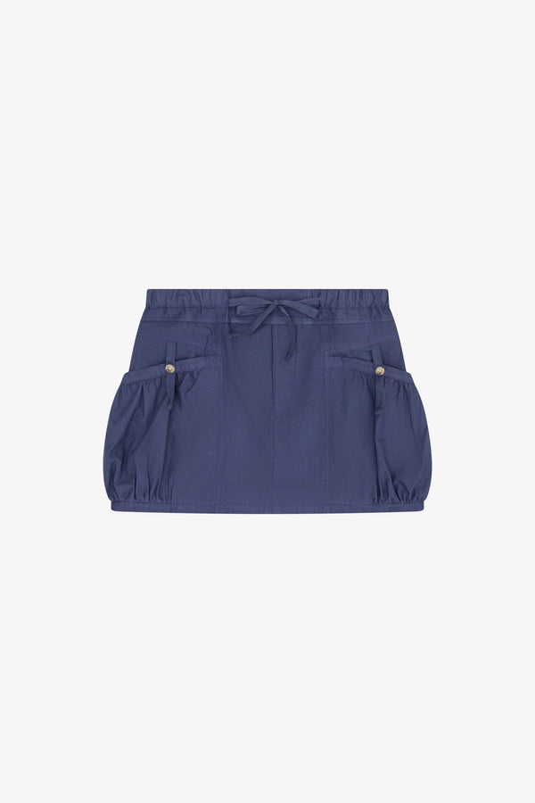 RIMA COTTON UTILITY SKIRT - Indigo Storm