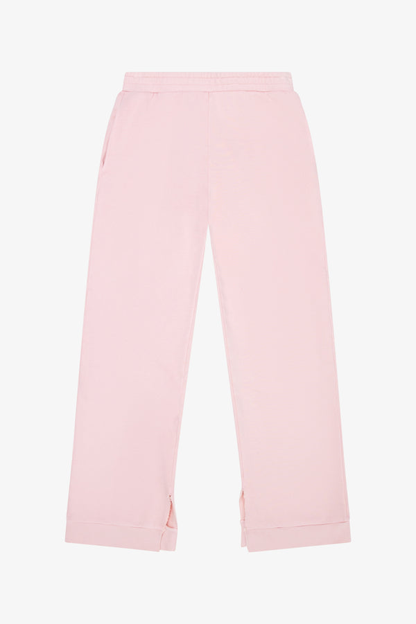 COTTON FLEECE SPLIT HEM POCKET PANT - Pink Moscato