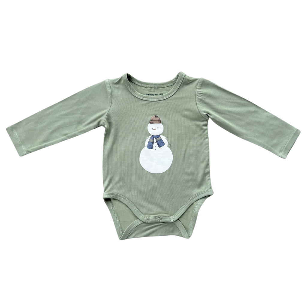 BABY LONG SLEEVE BODYSUIT - SNOWMAN