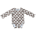 BABY LONG SLEEVE BODYSUIT - SMILEY CHECK IN PORTABELLA
