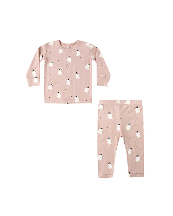 BAMBOO PAJAMA SET || PINK GHOSTS