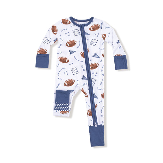 Touchdown Time - Navy  Convertible Romper