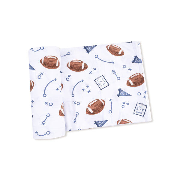 Touchdown Time - Navy - Swaddle Blanket