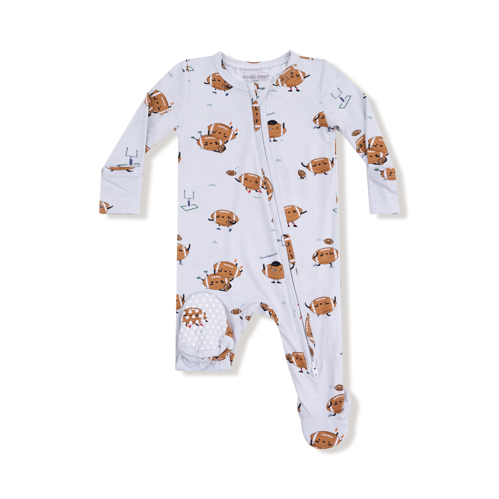 Footballs Playing Football  2 Way Zipper Footie