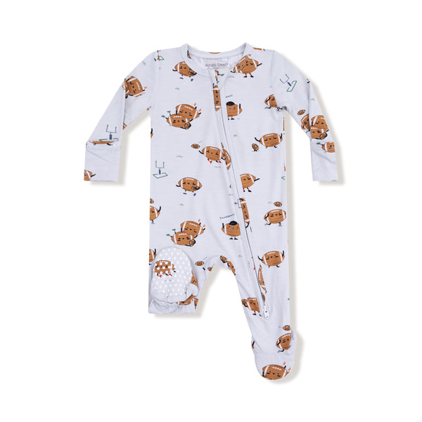 Footballs Playing Football  2 Way Zipper Footie