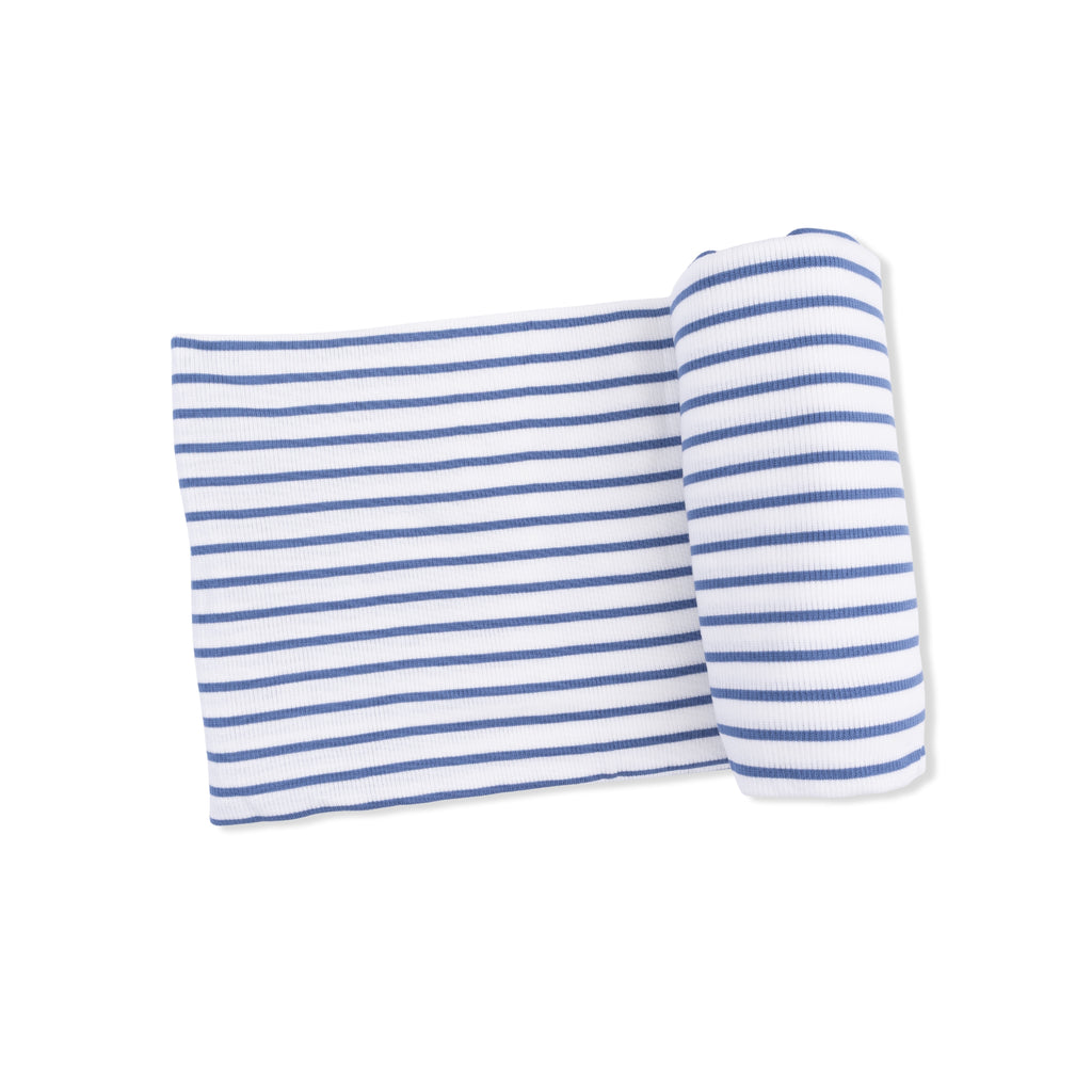 Navy Stripe  Swaddle Blanket