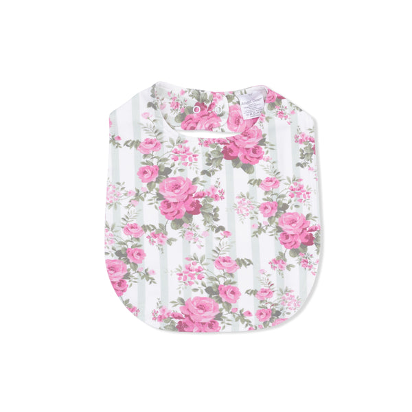 Cabbage Rose Stripe  Feeding Bib