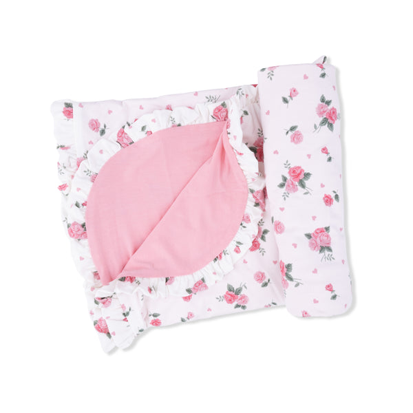 Pink Rosettes - Ruffle Blanket