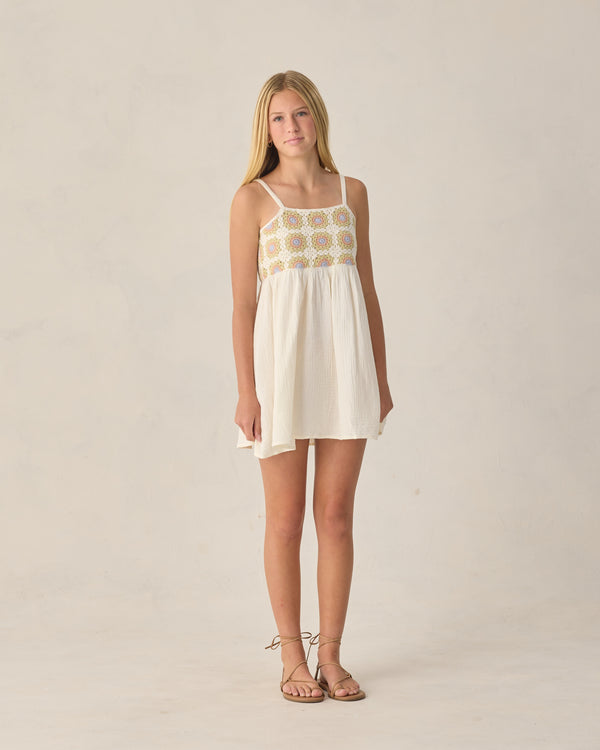 TEEN CROCHET SUNDRESS CITRON DAISY CHECK
