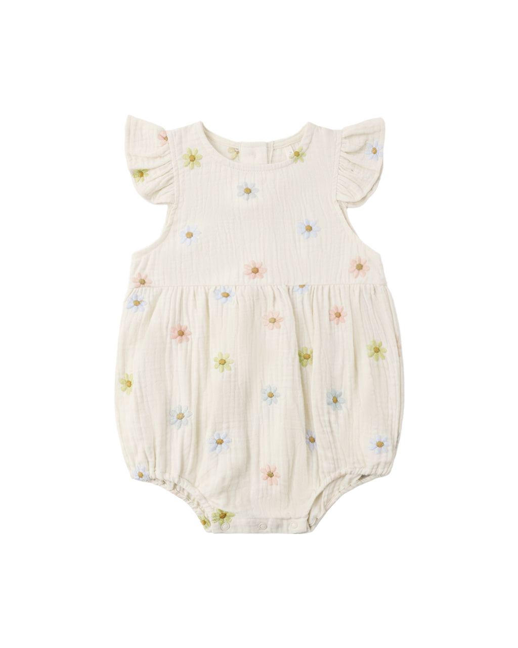 AMELIA ROMPER EMBROIDERED DAISIES