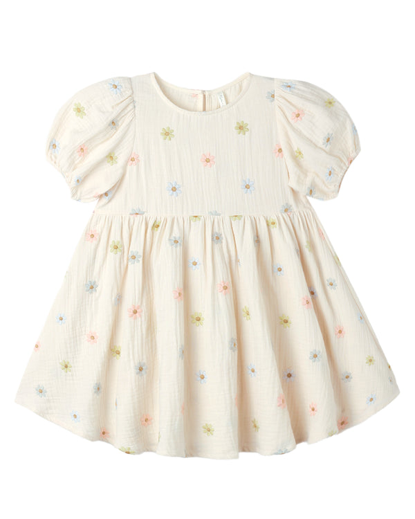 MARLEY DRESS EMBROIDERED DAISIES