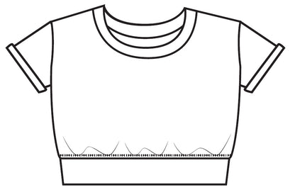 FRENCH TERRY ROLL-UP SLV WAISTBAND TEE - Mint Fizz