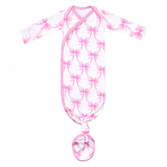 BAMBOO NEWBORN KNOTTED GOWN - BOW MY GOSH