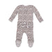 Leopard Rib - 2 Way Ruffle Back Zipper Footie