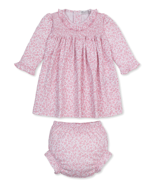 Fall Blooms Pink Smocked Dress Set